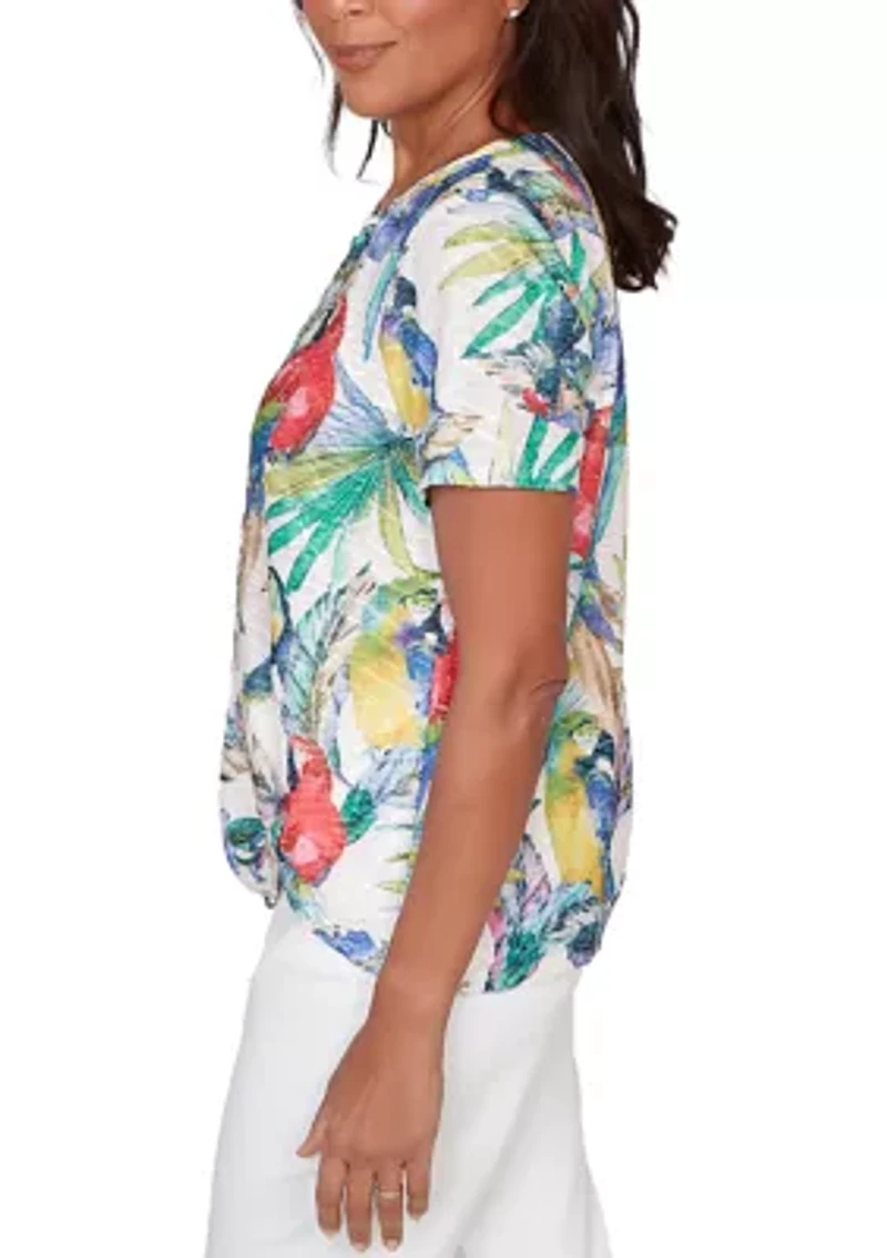 Petite Key Items Tropical Birds T-Shirt