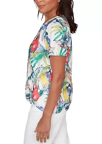 Petite Key Items Tropical Birds T-Shirt