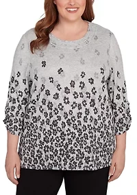 Plus Classics Floral Border Top