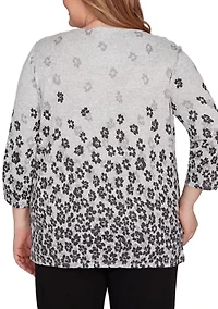 Plus Classics Floral Border Top