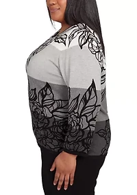 Plus Ombre Floral Sweater