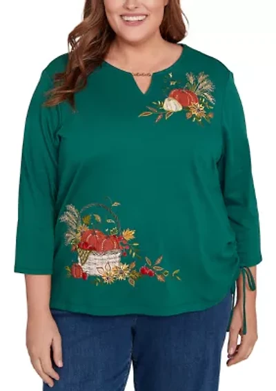 Plus Classics Asymmetric Pumpkins Top