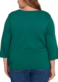 Plus Classics Asymmetric Pumpkins Top