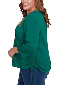 Plus Classics Asymmetric Pumpkins Top