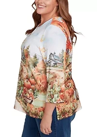 Plus Classics Farm Landscape Top
