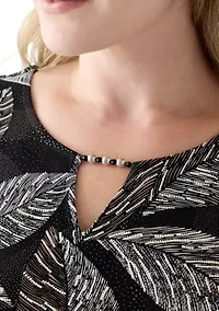 Plus Classics 3/4 Sleeve Puff Print Top