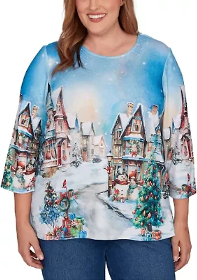 Plus Classics Village Scene T-Shirt