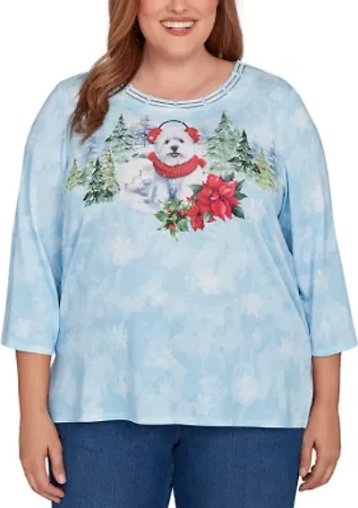 Plus Classics Dog with Earmuffs Top