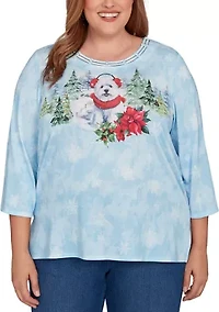 Plus Classics Dog with Earmuffs Top