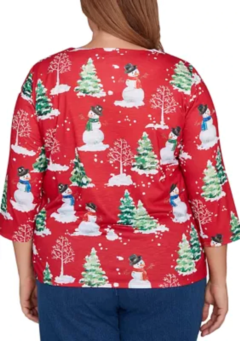 Plus Classics Snowmen Top