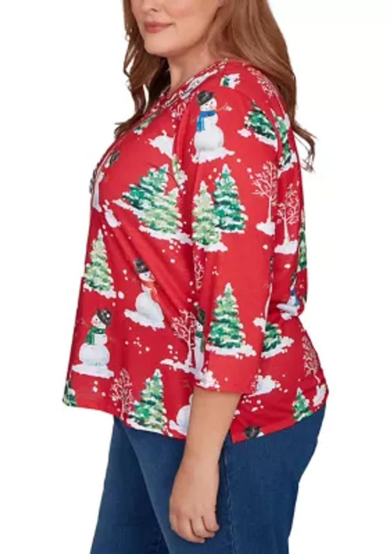Plus Classics Snowmen Top