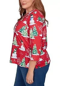 Plus Classics Snowmen Top