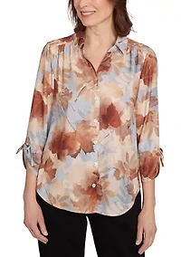 Petite Classics Texture Leaves Top