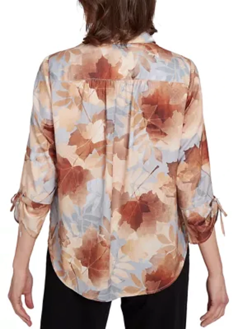 Petite Classics Texture Leaves Top