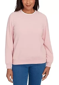 Petite Classics Embellished Yoke Sweater