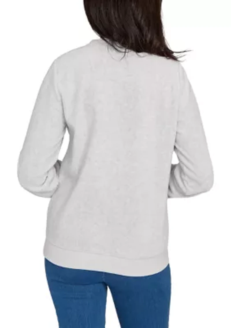 Petite Classics Embellished Yoke Sweater