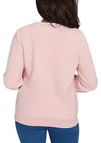 Petite Classics Embellished Yoke Sweater
