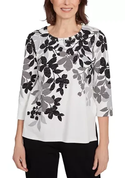 Petite Classics Shadow Leaf Top