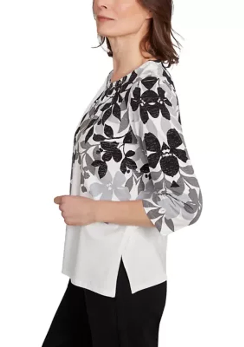 Petite Classics Shadow Leaf Top