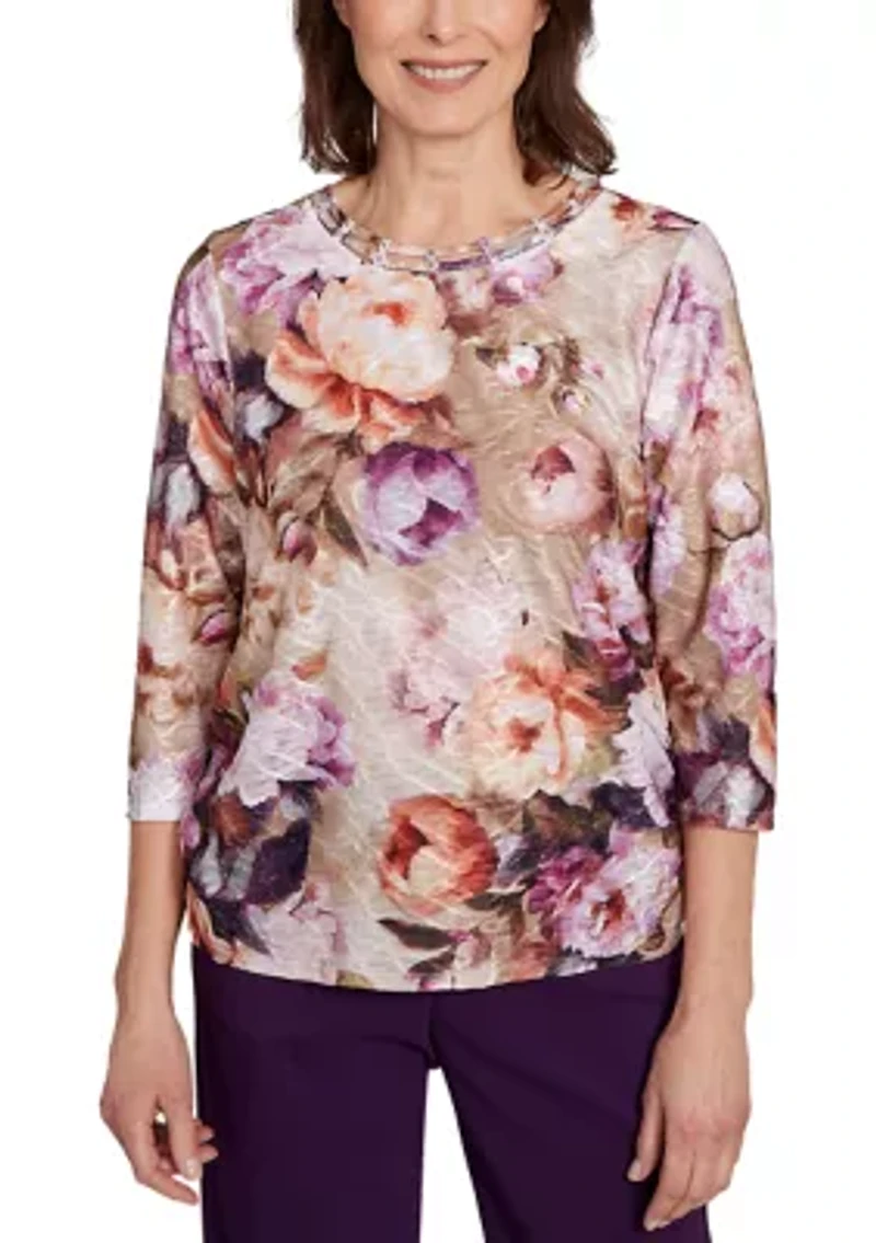Petite Classics Texture Floral Top