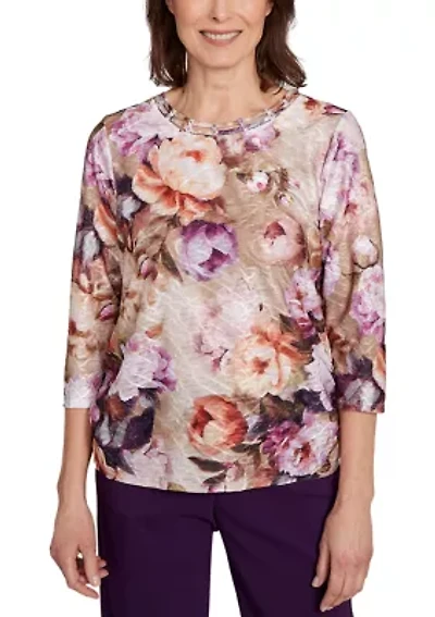 Petite Classics Texture Floral Top