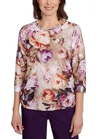 Petite Classics Texture Floral Top