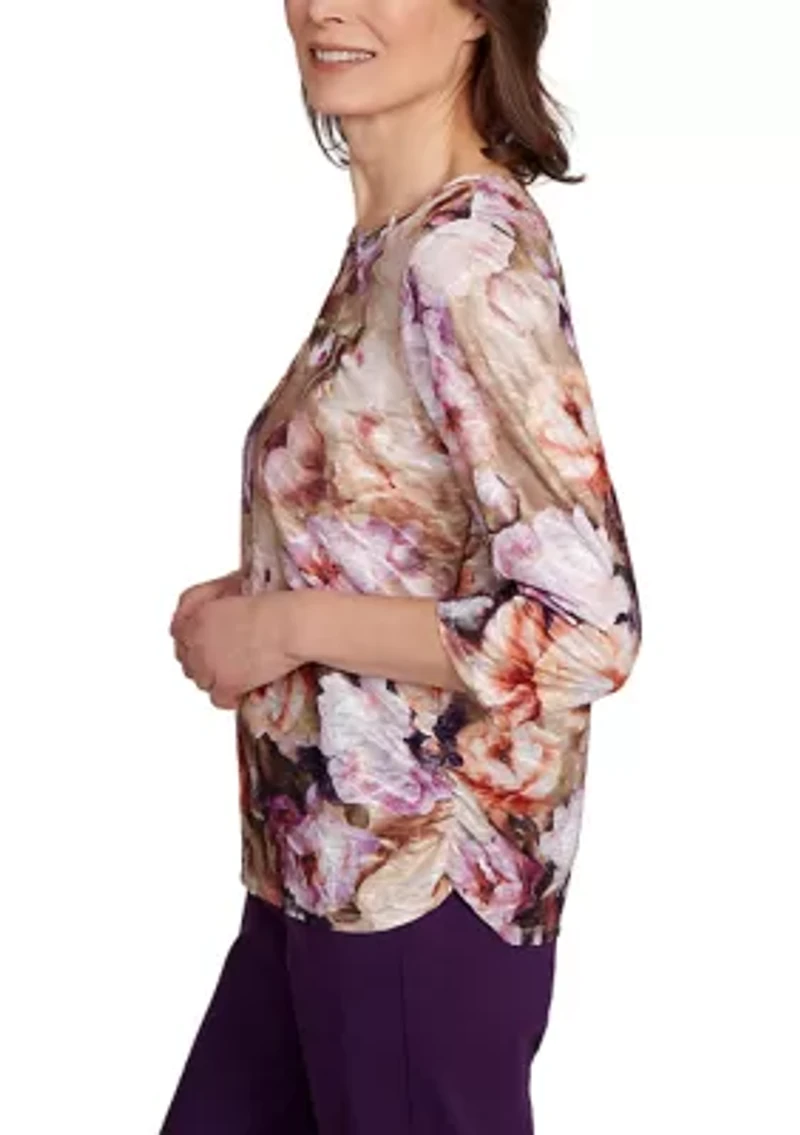 Petite Classics Texture Floral Top