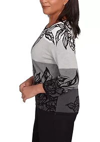 Petite Classics Ombre Floral Sweater