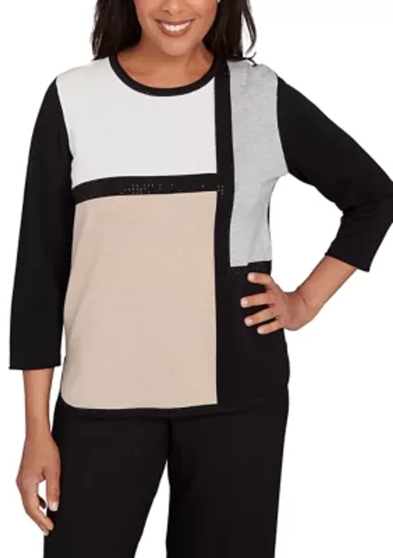 Petite Classics Color Block Sweater