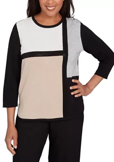 Petite Classics Color Block Sweater