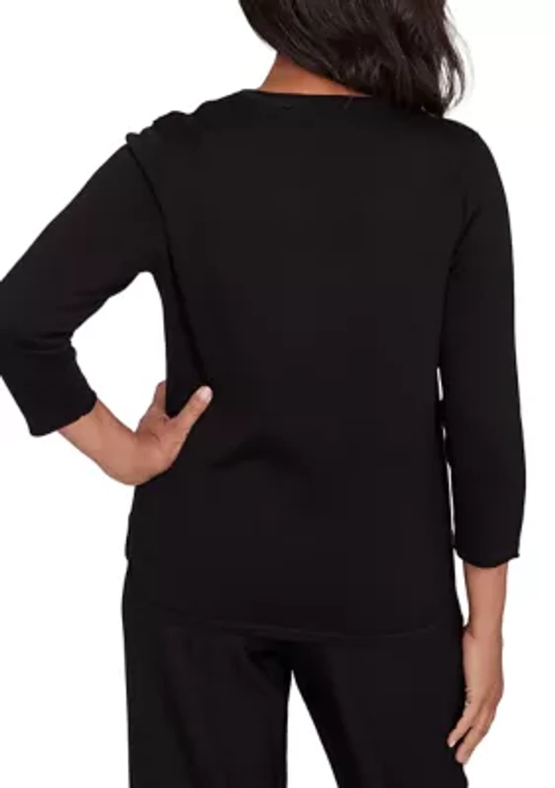 Petite Classics Color Block Sweater
