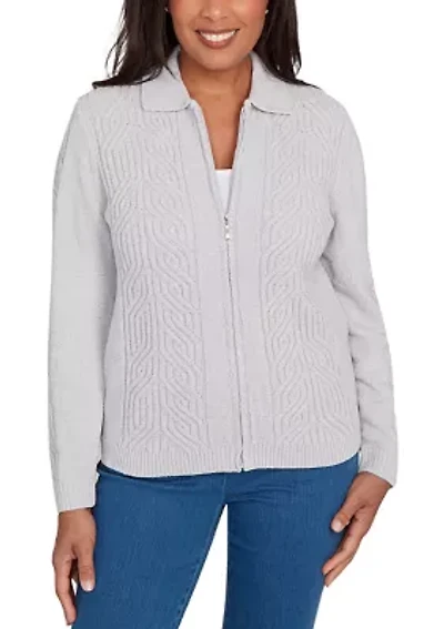 Petite Classics Zip Front Cardigan