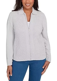 Petite Classics Zip Front Cardigan