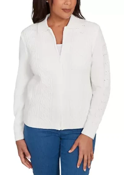 Petite Classics Zip Front Cardigan