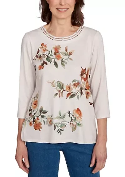 Petite Classics Floral Squirrel Top