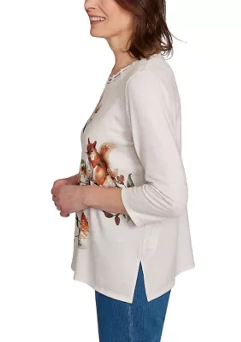 Petite Classics Floral Squirrel Top