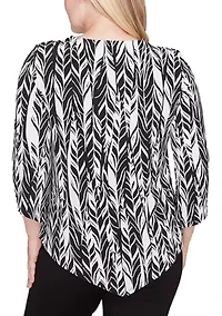 Petite Classics Abstract Feathers Top