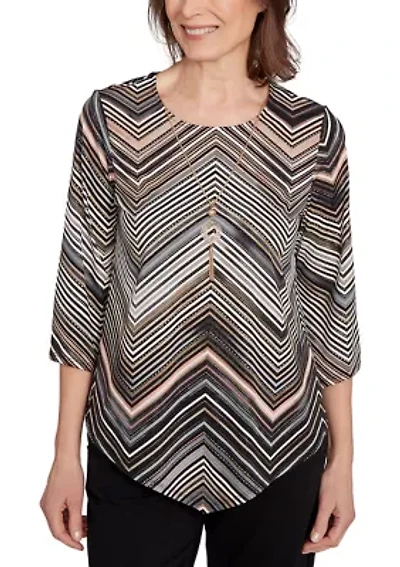 Petite Classics Stripe Chevron Top