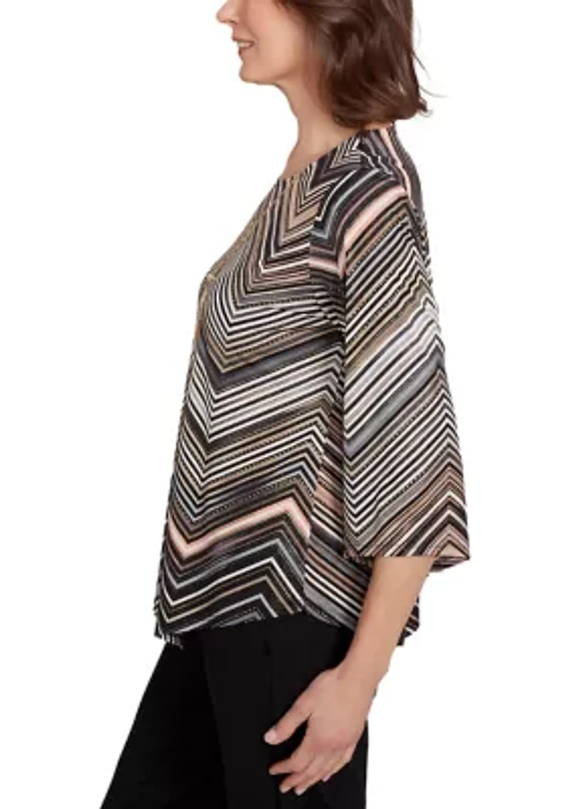 Petite Classics Stripe Chevron Top