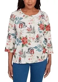 Petite Classics Raccoons Print T-Shirt