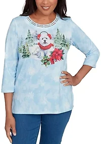 Petite Classics Dog with Earmuffs Top