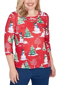 Petite Classics Snowmen Top