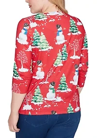 Petite Classics Snowmen Top