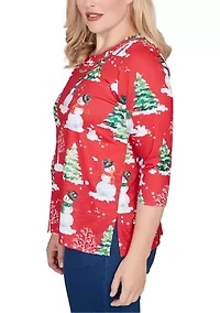 Petite Classics Snowmen Top