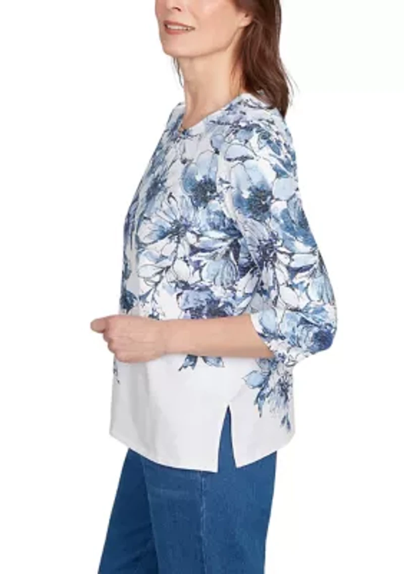 Women's Key Items Ki Floral Yoke Top