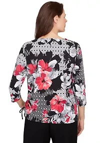 Women's Key Items Diamond Floral Patch Top