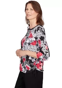 Women's Key Items Diamond Floral Patch Top