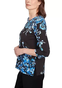 Women's Key Items Asymmetric Floral Top