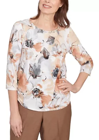 Women's Classics Watercolor Floral Top