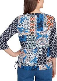 Petite Key Items Batik Patchwork Top